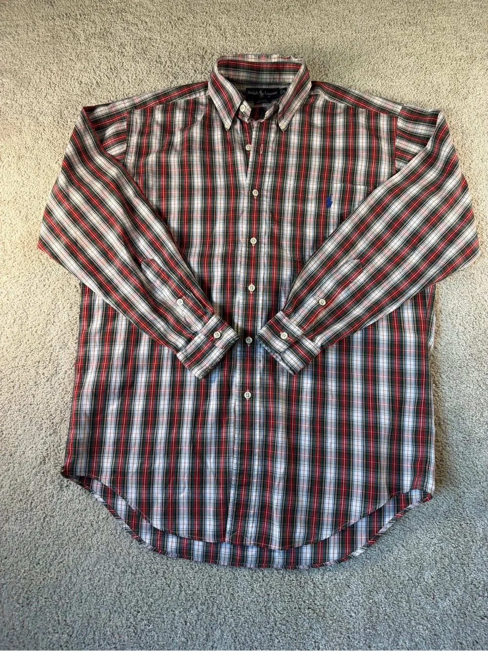 Polo Ralph Lauren Men’s Blaire SZ‎ S Long Sleeve Tartan Plaid Shirt W/ Pocket